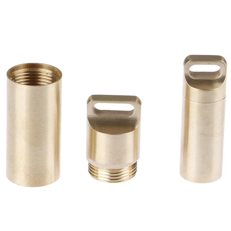 Aluminium Alloy Pocket Pill Cases Multifunctional Brass Seal Cabin Waterproof Medicine Pill Drug Cigarette Cases 2 Sizes