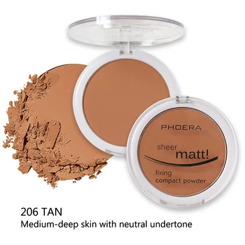 

PHOERA Light Soft Face Oil Control Powder Foundation Brighten Concealer Waterproof Matte Lasting Makeup Palette Cosmetics TPLM2