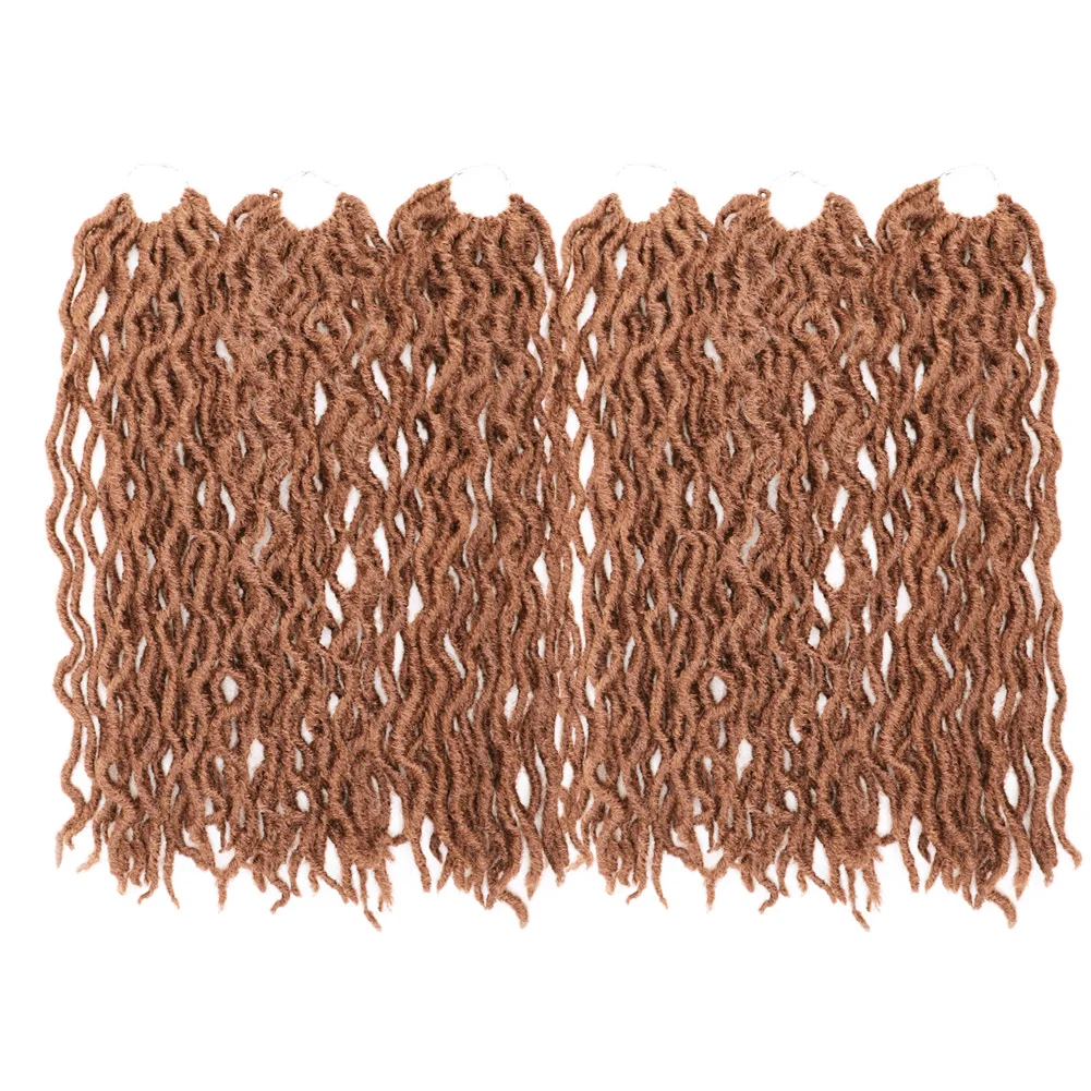 Современная королева мягкая Nu Locs крючком волосы 18 дюймов DeadLocs кудрявые крючком косички волос ткать синтетическая оплетка волос для женщин