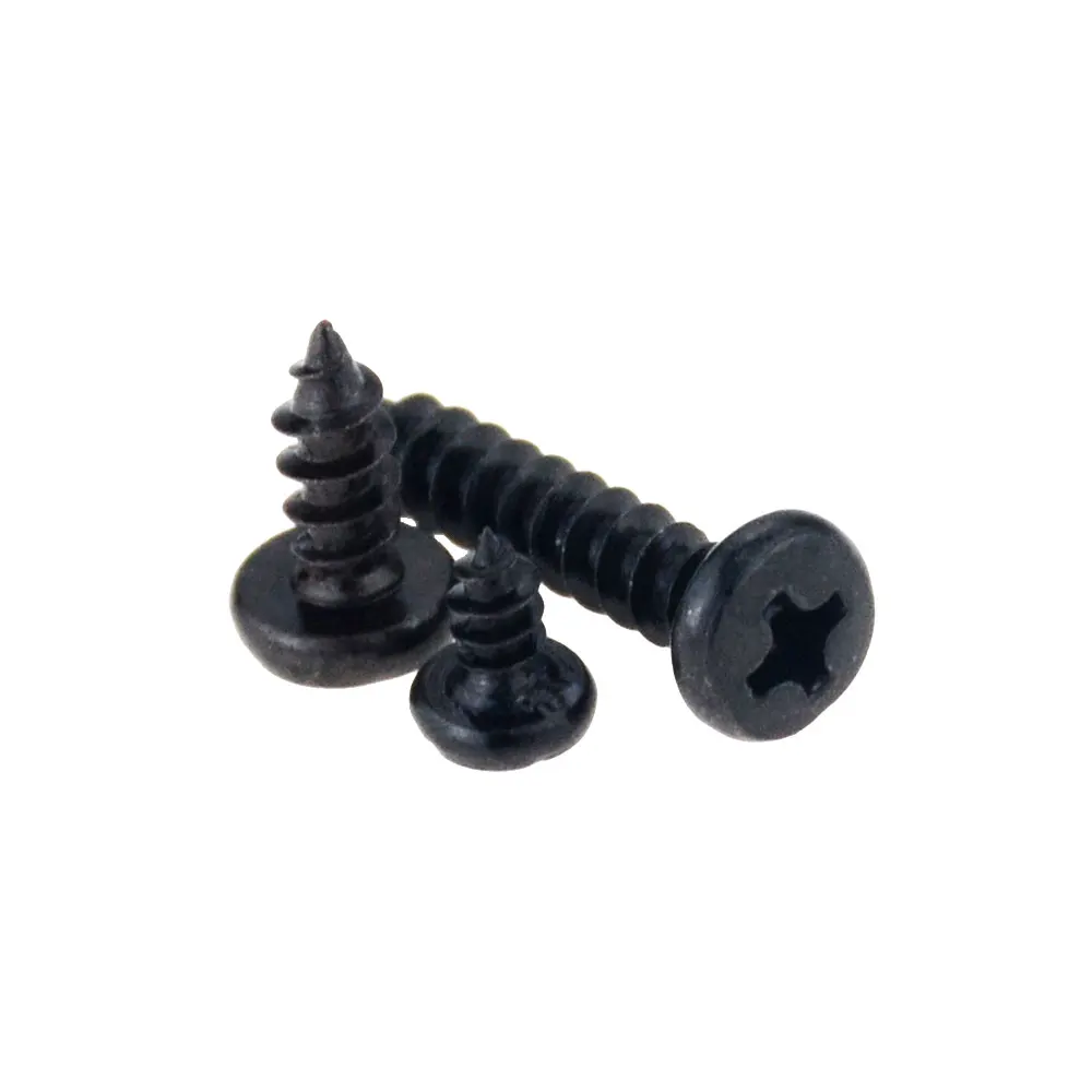 100PCS Small Black Carbon Steel Cross Phillips Pan Round Head Self Tapping Screw 