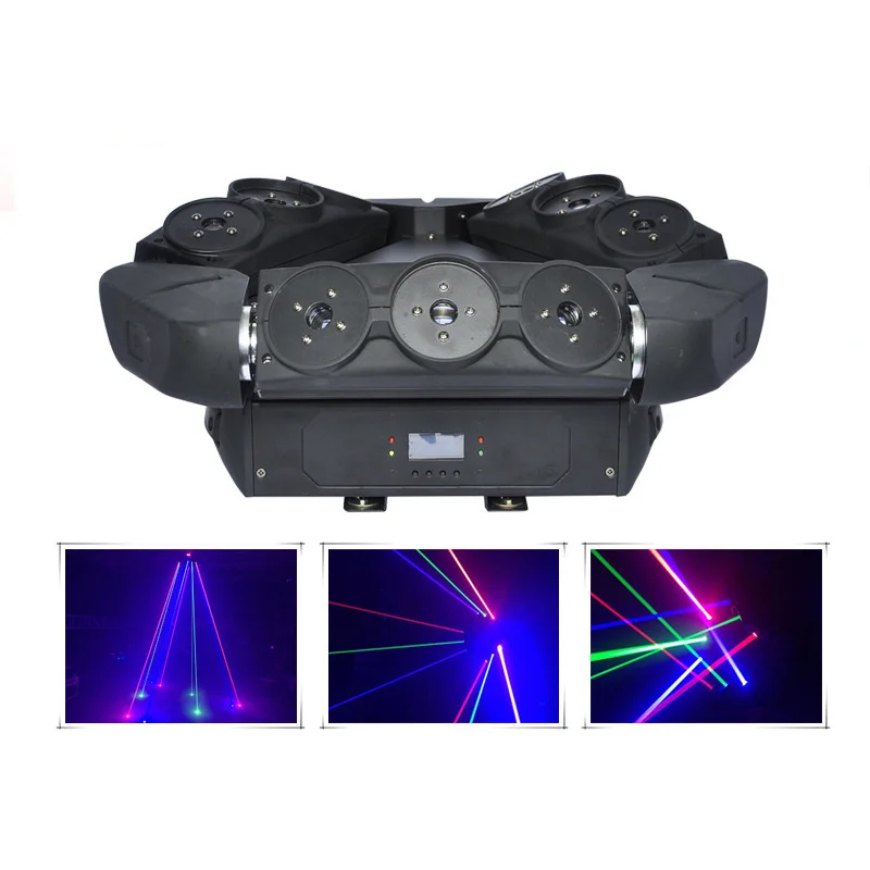 AUCD 3x3 Eyes RGB Moving Head Spider Projector Laser Lights Disco DJ Party Show DMX Master Slave Beam Ray Stage Lighting 109F|laser light|stage