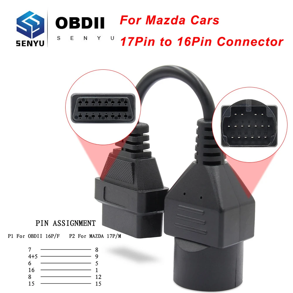 OBD к OBD2 16Pin соединитель Адаптер для Mazda 17 Pin IDS ELS27 J2534 OBD 2 OBD2 автомобильный диагностический инструмент OBD2 удлинитель