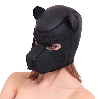 

Adult Cosplay Rubber Dog Mask Full Head Role Play Masks with Ear