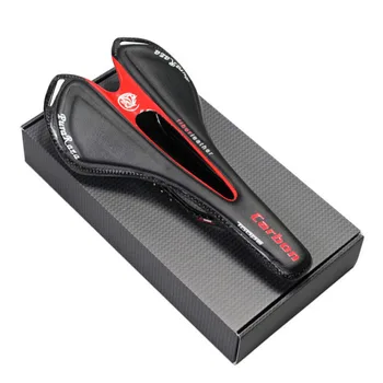 

Carbon Real Leather Racing Soft Seat Saddle Mountain MTB Road Bike 11x6x3 Inches