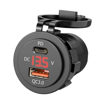 

IP66 Water Proof 12V DC Power Delivery QC3.0 Dual Type-c 5V 3A USB Motorcycle