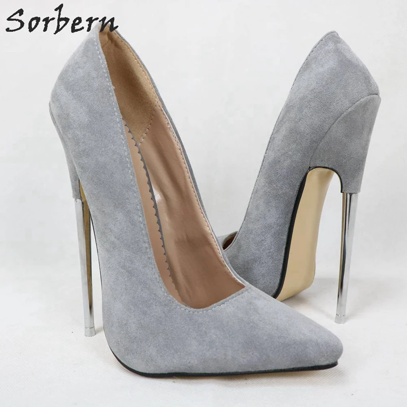 grey slip on pumps