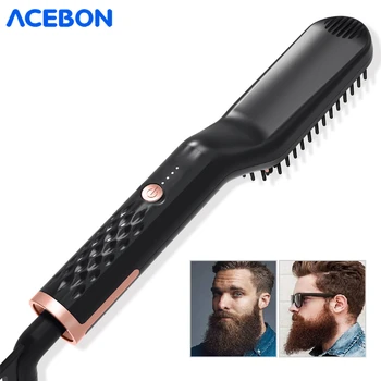 

3in1 Multifunctional Hair Comb Brush Beard Straightener Hair Straighten Straightening Comb Hair Curler Quick Hair Styler For Men