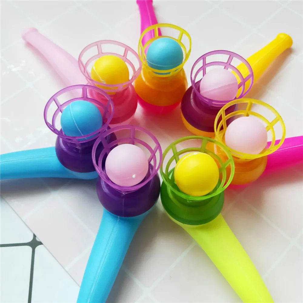 random color Blowpipe традиционные пластиковые детские развивающие дующие Трубы детские наружные интерактивные резиновые шары подвеска дующий шар игрушка - Цвет: random color