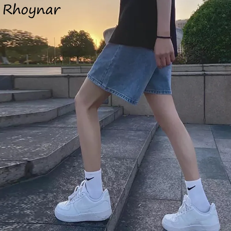 Shorts Women High Waist Solid Baggy Denim Allmatch Ulzzang Streetwear