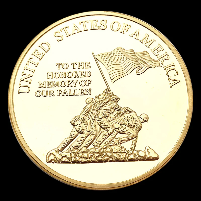 USA Marine Corps Gold Plated Coins Navy Emblem Military Challenge Collectible Gifts | Дом и сад