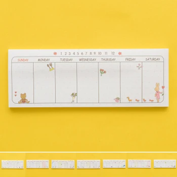

1 pc Kawaii Cute Weekly Plan Paper Scrapbooking Stickers Sticky Note Stationery School Supplies Memo Pad Notebook