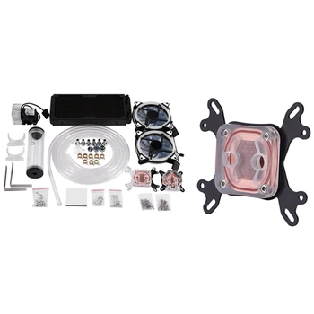 

2 Set Computer Accessories: 1 Pcs CPU Water Cooling Block & 1 Set DIY Pc Water Cooling Kit With 240Mm Water Row
