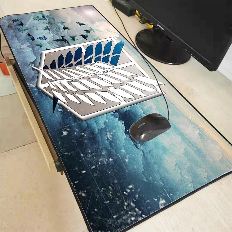 

XGZ Attack on Titan Anime Large Lock Edge Mouse Pad Computer pad Logo Gaming Padmouse Gamer Laptop Keyboard Mats