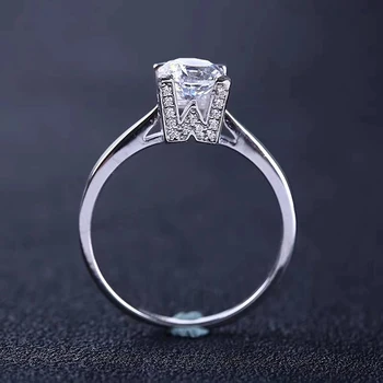 

18K White Gold Moissanite Ring DF Color 1ct 2ct 3ct Excellent Cut HW Design Rings Anniversary Engagement Gift