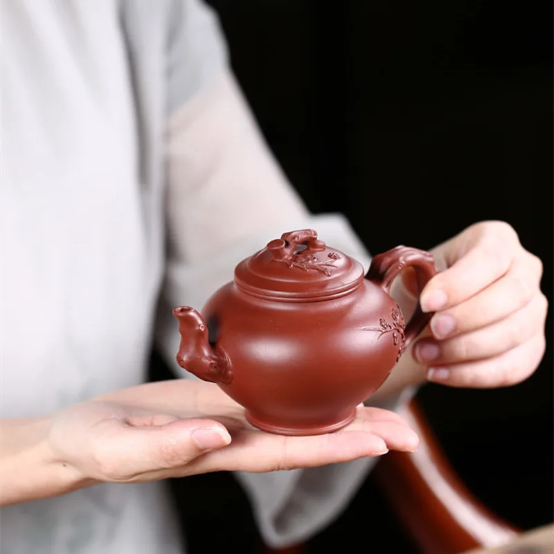 Полностью ручной работы, заварочный чайник, распродажа, настоящий yixing zisha dahongpao глина, с маркировкой, кунг-фу, заварочный чайник s, цветочный рельеф, Рудный горшок