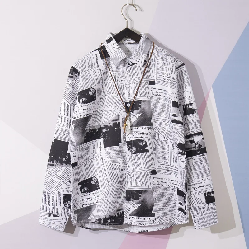 

2019 Hawaiian Shirt Long Sleeve Shirt Men Fashion Plus Size Men Printed Casual Cotton Summer Autunm Fit Slim Shirt Clothing New