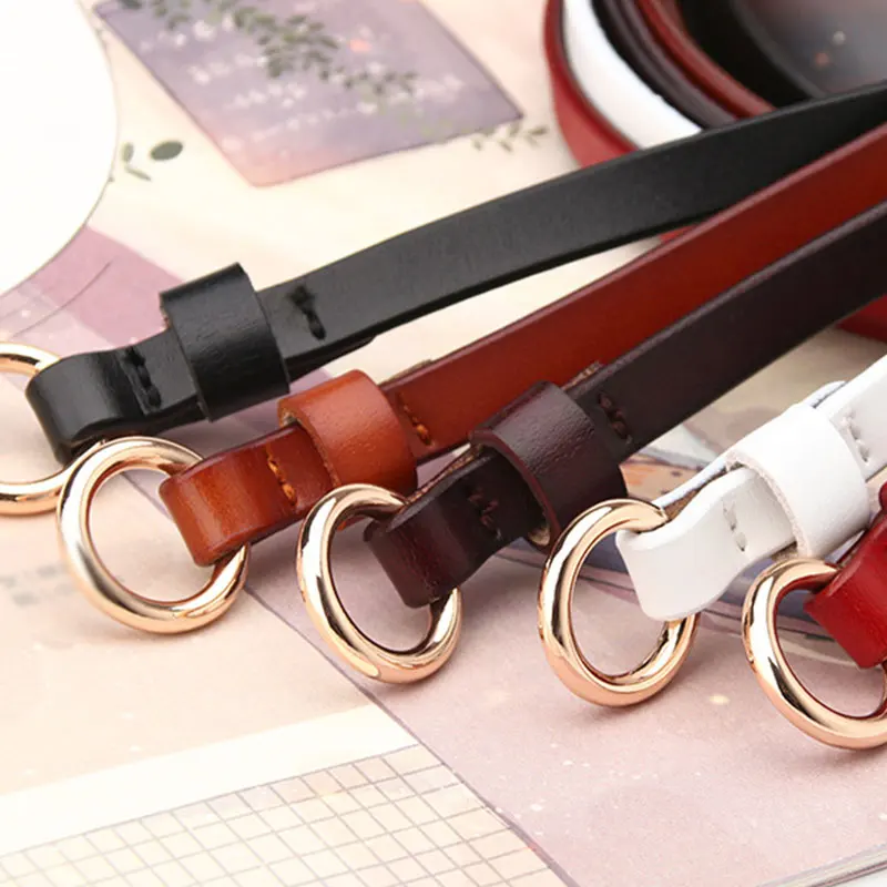 waist belts 115cm Women's Fine Belt Round Buckle Trousers Sweater Dress Decoration Thin Belt Leather Waistband Solid Color Slim Belts Straps belts for dresses