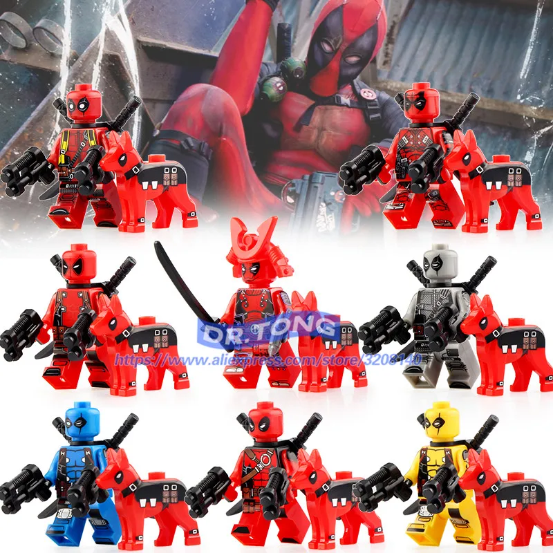 

50PCS Building Block Super hero Avengers marvel figures Deadpool dog Iron Man War Machine Thor For children Toys KT1030