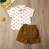 Ropa de verano para niños pequeños, camiseta de caballero, Tops, pantalones cortos, conjuntos de ropa informal, 2 uds., novedad de 2022 ► Foto 2/6