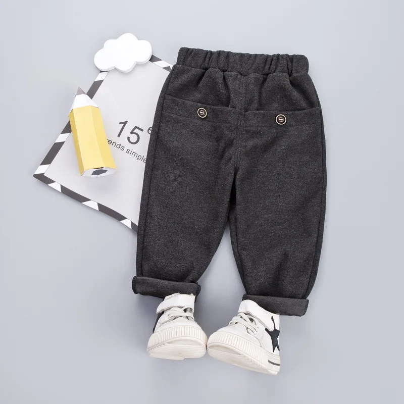 Oeak одежда для детей Детские однотонные Хлопковые Штаны с эластичной резинкой для мальчиков и девочек детские осенние повседневные брюки детские ткани - Цвет: Черный