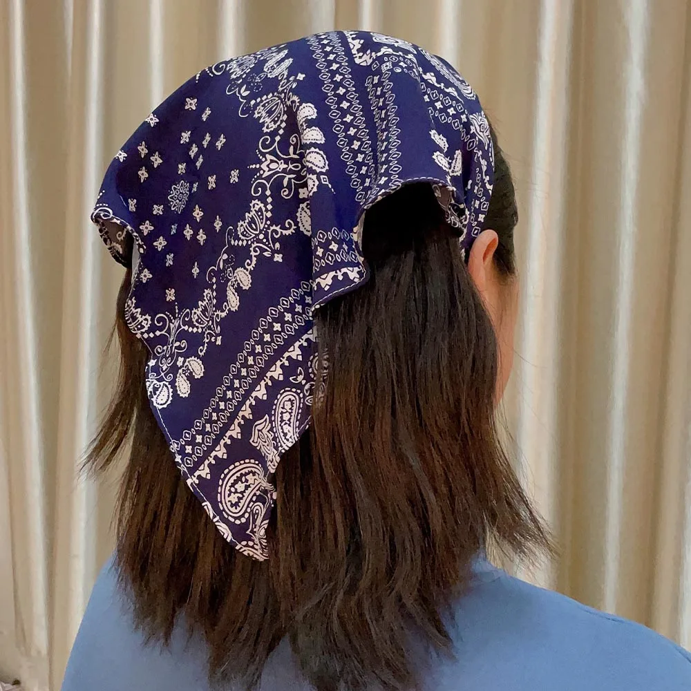 accesorios para el cabello turbante Bandanas elásticas para el pelo Diademas triangulares con estampado Floral para mujer 