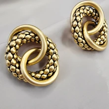Ouro grande círculo versão coreana de metal geométrico feminino brincos de ouro feminino retro brincos de gota 2020 tendência moda jóias