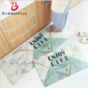 

Bubble Kiss Fashion Personal Style Kitchen Mats 45X75cm+45X150cm Soft PVC Kitchen Mat Waterproof Home Decor Floor Mats Hot Sale