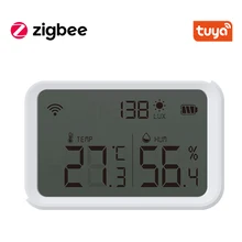 Tuya Zigbee Temperature Humidity Sensor And Lux Detector With LCD Screen Works With Google Assistant and Tuya Zigbee Hub