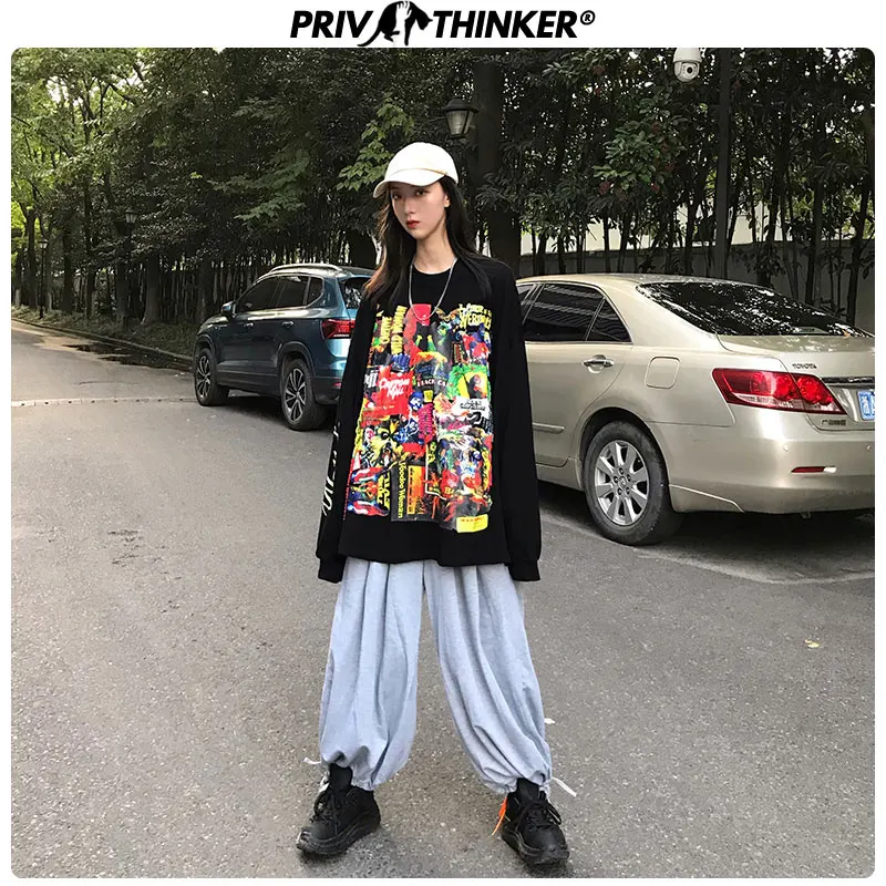 Privathinker 2020 модная уличная одежда дамские свитшоты с принтом Женская свободная