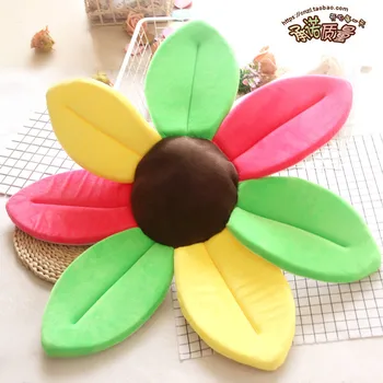 

80cm Nordic Cute Cartoon Sunflower Flower Carpet Children Crawling Mat Baby Shower Cushion Baby Shower Safety Petal Pad Bath Mat
