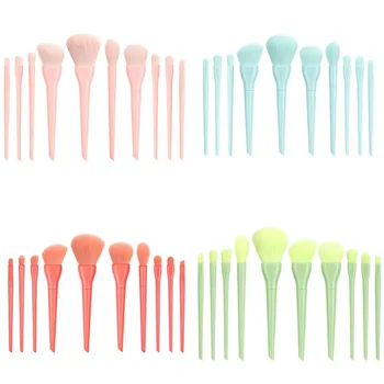 

10PCS Colorful Makeup Brushes Set Powder Eye Shadow Foundation Blush Blending Beauty Make Up Brush Cosmetic Tool Colorful NEW