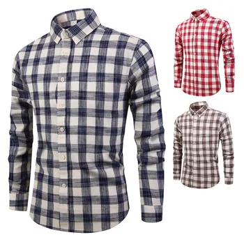 

2020 autumn men's shirt new men's long-sleeved slim Korean version of the fresh plaid shirt SH608