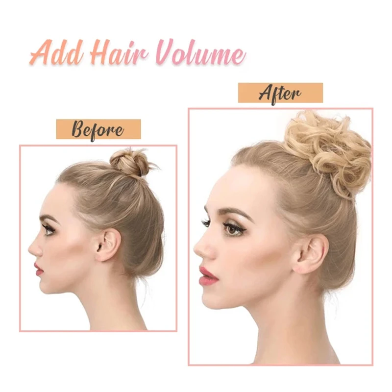 Stylish Hair Scrunchies Synthetic Hair Chignons Extensions Hair