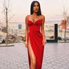 BKLD Sexy V-neck High Split Bodycon Dress Fashion Black Satin Elegant Women Blackless Sleeveless Long Summer Evening Party Dress ► Photo 2/6