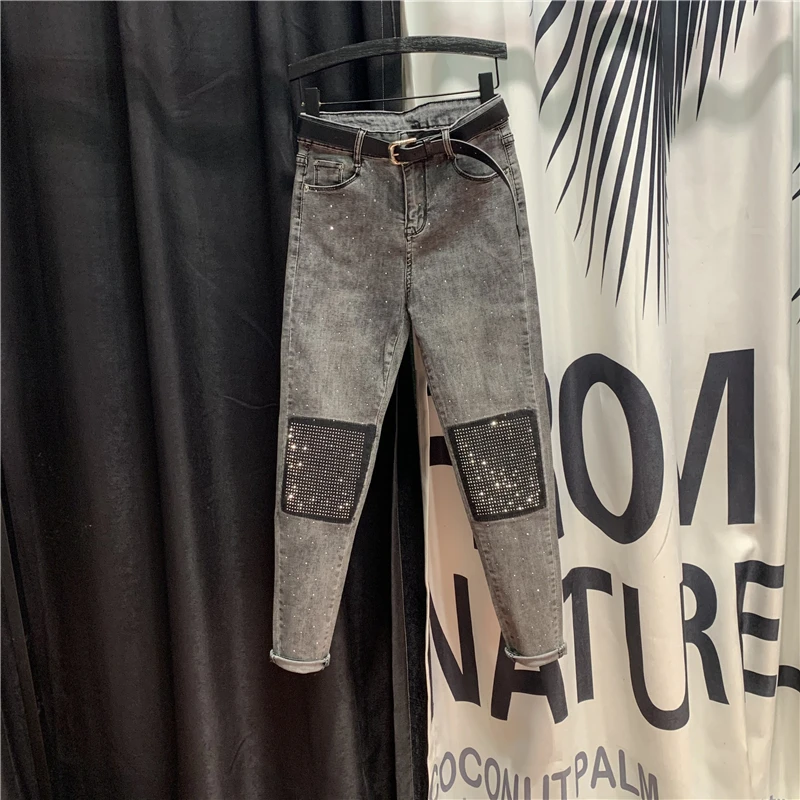 

Fashion Jeans for Women 2020 Autumn New Elastic Tight Jeans Women's Pencil Pants Cool Hot Drilling Pencil Pants Fashion Jeans