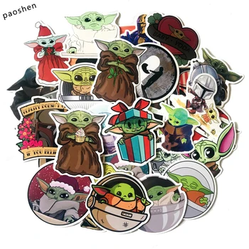

50Pcs The Mandalorian Star Baby Yoda Sticker Scrapbooking Suitcase Decal Skateboarding Motorcycle Children Gift Stickers