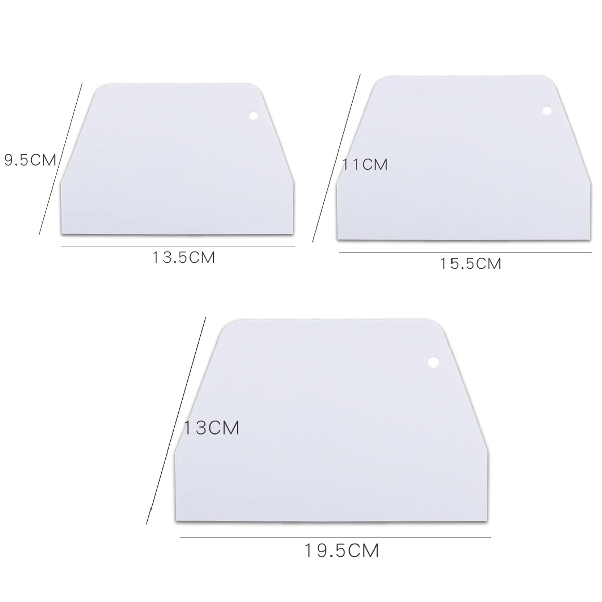 3 Pcs/Set Baking Pastry Tools Plastic Spatula Dough Scraper Plain Smooth Spatulas Cutters Cake Tool Confectionery Spatula