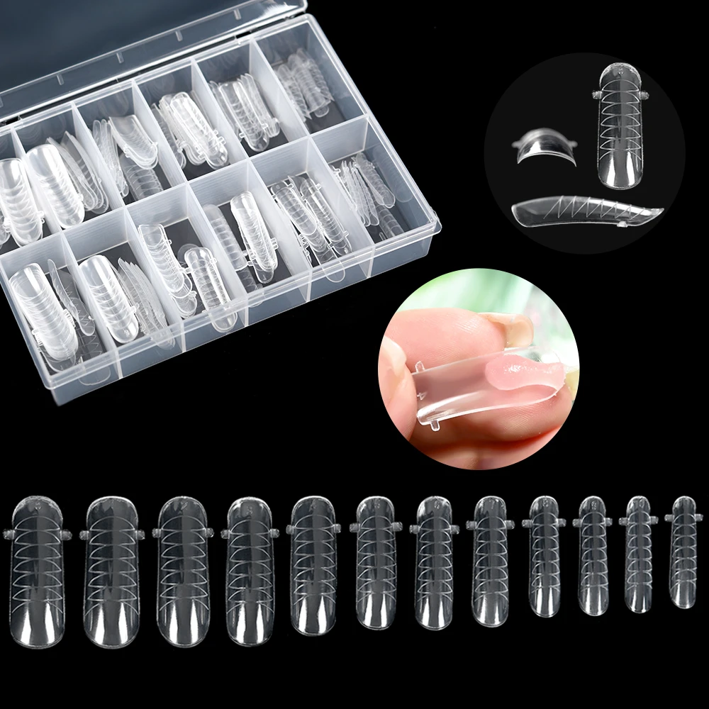 Kads 120 Pcs Quick Building Mold Nail Tips Dual Form False Nails Reusable  Clear Manicure Tools For Extension Gel Nail Art - False Nails - AliExpress