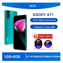 XGODY – téléphone portable double SIM Global Android, écran de 6 pouces, 1 go de RAM, 8 go de ROM, MTK6580 Quad Core, 5mp, GPS, WiFi 3G