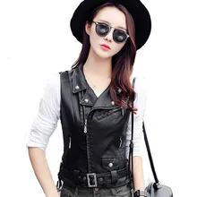 Высококачественная Женская куртка из искусственной кожи в стиле панк, Приталенный жилет с поясом Casaco Feminino, мотоциклетная байкерская куртка на молнии, Colete Plus SZ