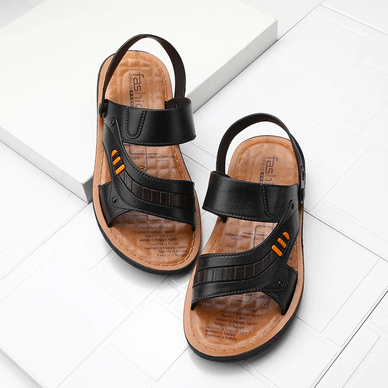 

2019 Summer Sandals Wear-Resistant MEN'S Sandals Casual Middle-aged Dual Purpose Anti-slip MEN'S Sandals