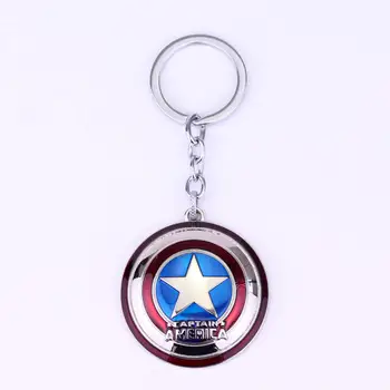 

Fashion Jewelry Captain America Figure Five Stars Badge Captain Keychain Pendant Enamel Keyring Key Chain Christmas Gift