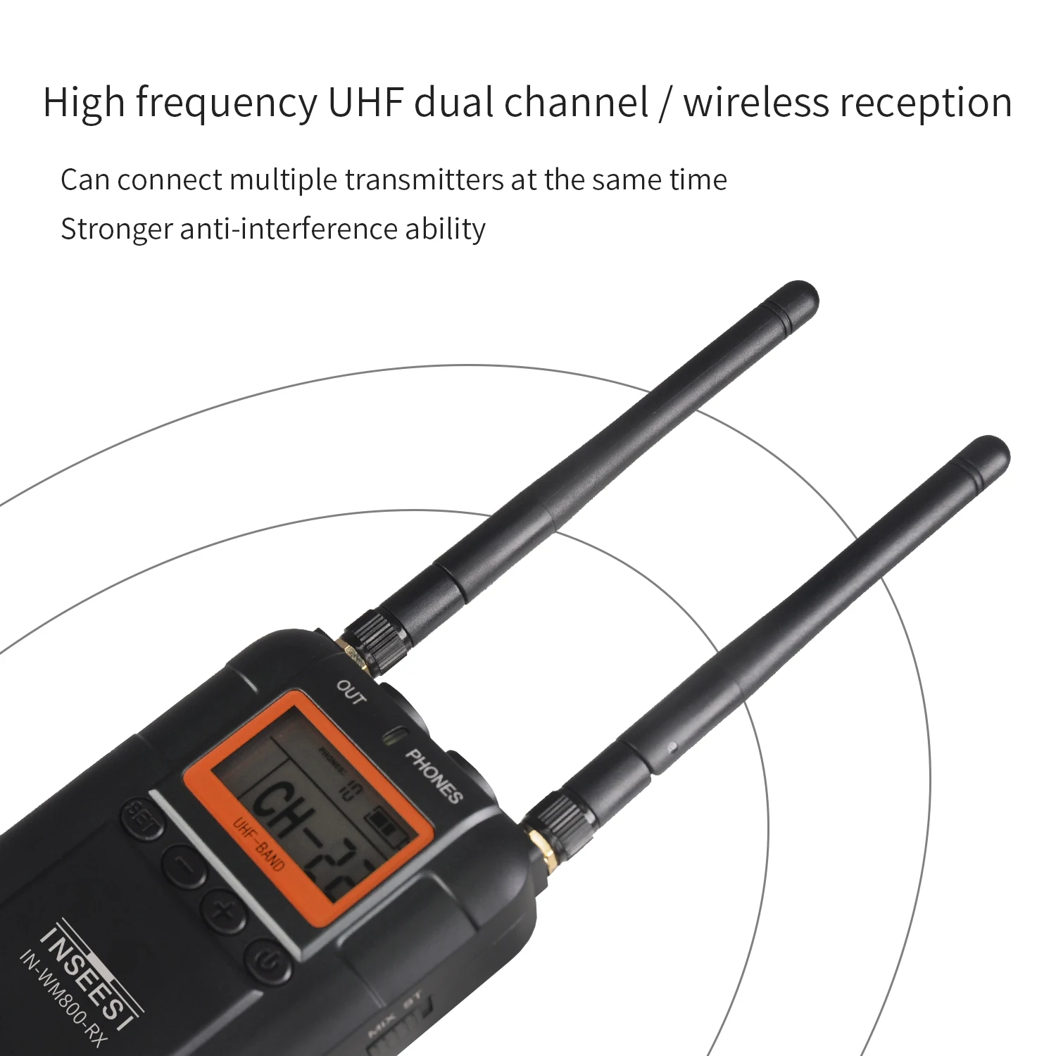 INSEESI IN-WM800 50 канал Профессиональный Беспроводной микрофон для DSLR видеокамеры Системы ненаправленный петличный микрофон