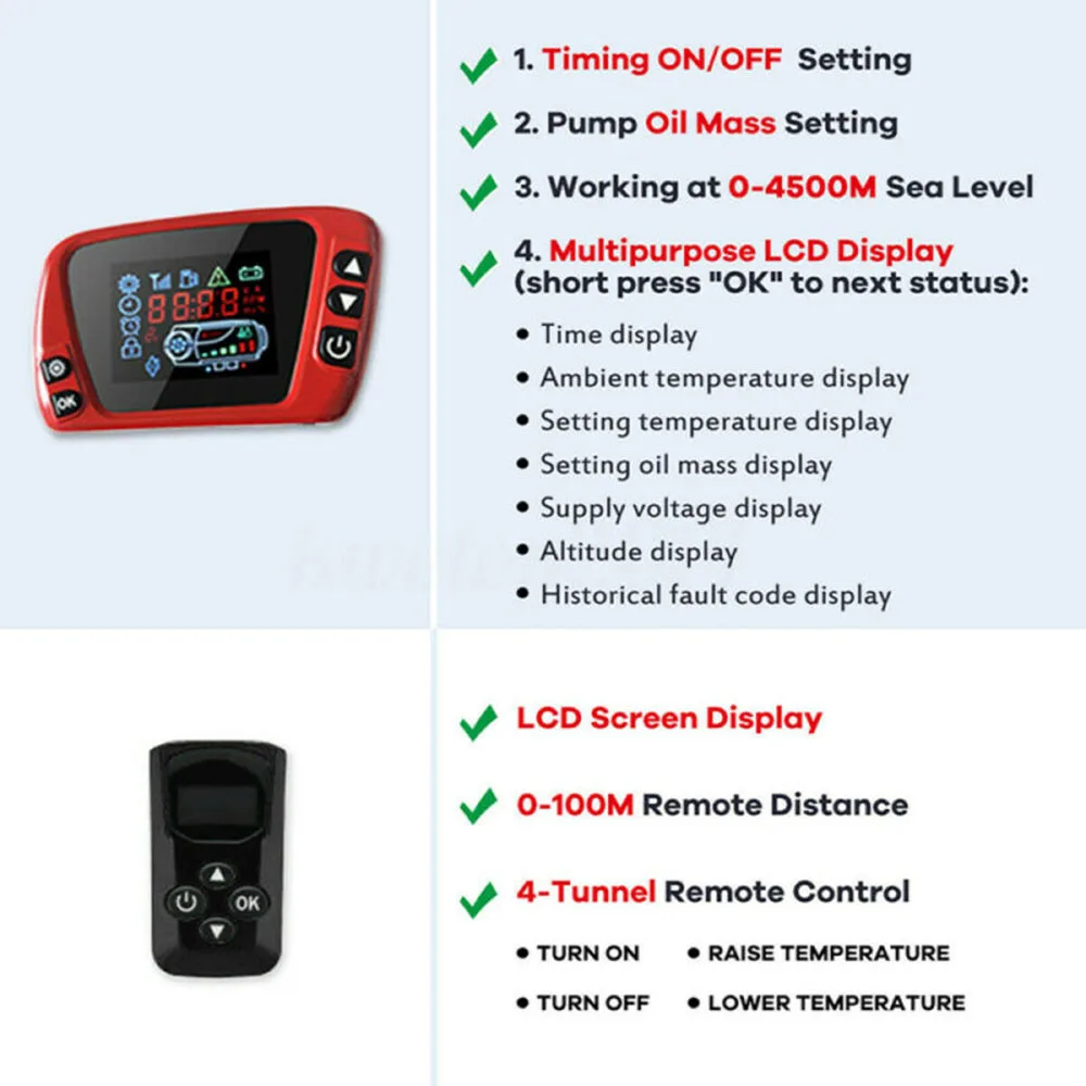 Автомобиль грузовик дизельный 12 V/24 V ЖК-дисплей переключатель дистанционного управления Воздушный стояночный отопитель Универсальный