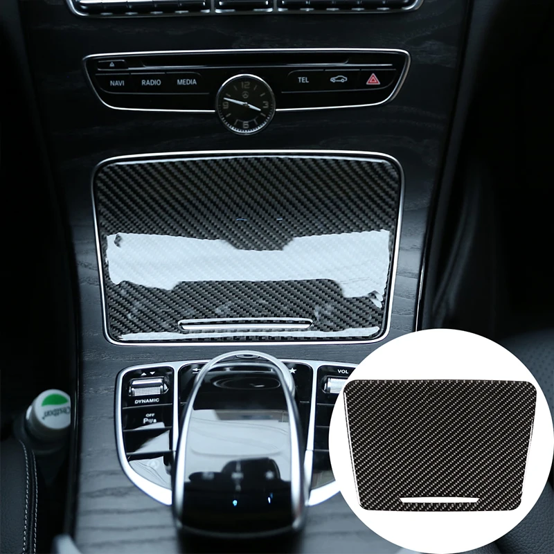 

Для Mercedes-Benz C W205 GLC-Class 14-19 настоящий углерод fiber центральное управление скользящая панель 1 шт. набор автомобильных аксессуаров