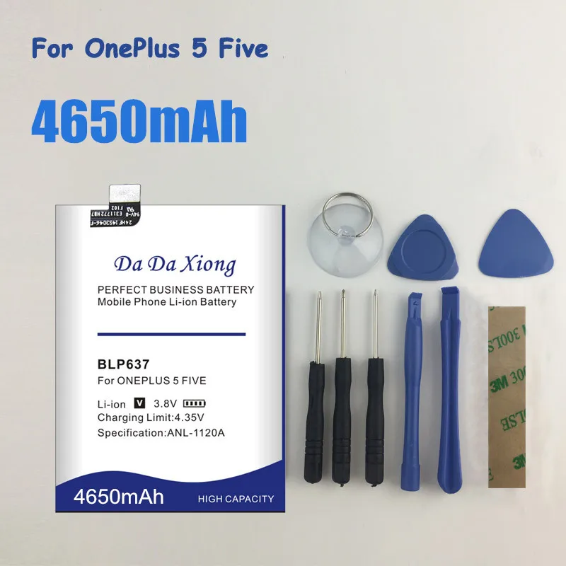 Аккумулятор BLP637 4650 мАч для телефона Oneplus 5 5T One Plus 1 + сменный аккумулятор высокого