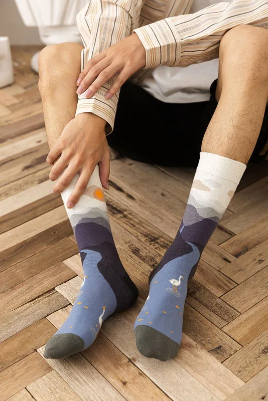 1 пара индивидуальных креативных трендовых цветных Хлопковых Носков художественные дизайнерские носки в британском стиле с изображением животных Гипербола европейские размеры 42-46, Meias
