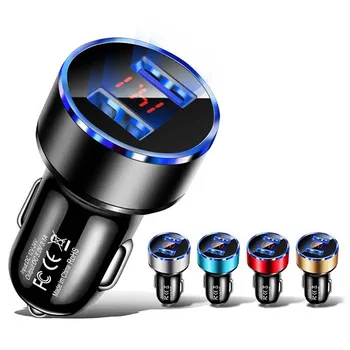 

Car Charger 5V 3.1A With LED Display Universal Dual USB Fast Charging Phone Charger Adapter For iPhone Xiaomi Samsung Huawei
