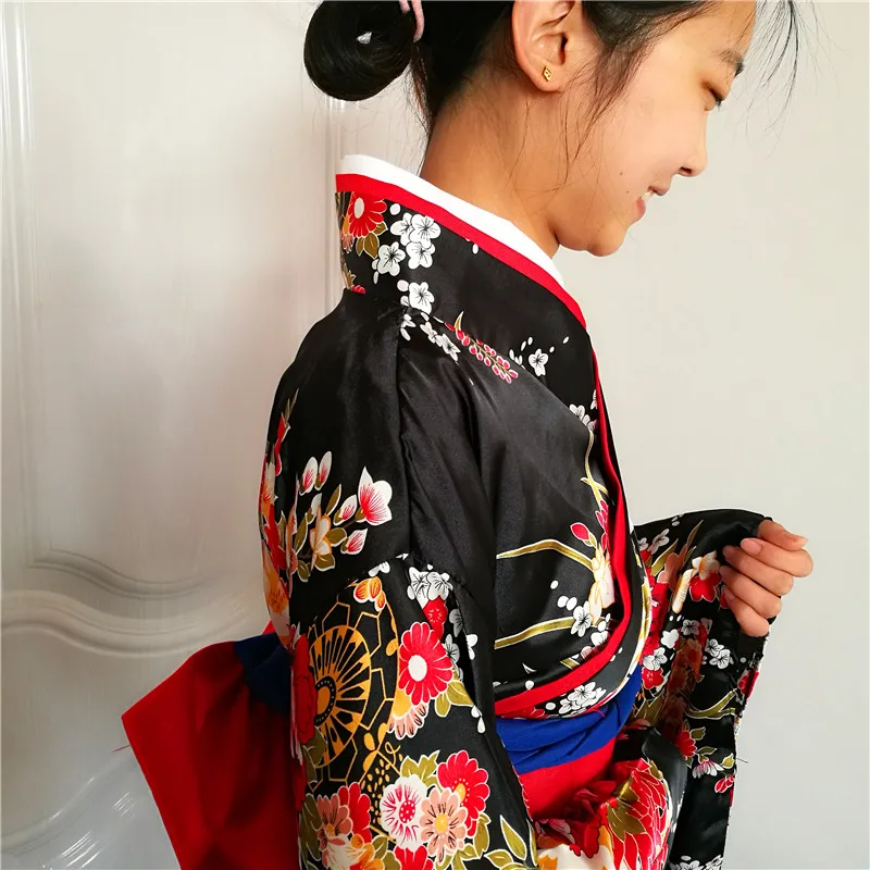긴 섹시 기모노 일본 꽃 여자 유카타 드레스, 여성 기모노 드레스, 유카타 전통 코스프레, 파티 할로윈 의상