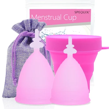 

2pcs Medical Silicone Menstrual Cup Sterilizer Feminine Hygiene Menstrual Cup Sterilizing Lady Cups For Women Menstrual Period